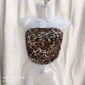 Leopard Print Ruched Tube Top