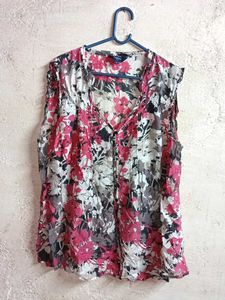 Floral Sleeveless Blouse Oversized Multicolour