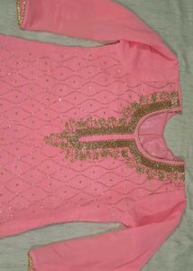 Luxury Pink heavy work Sharara Set