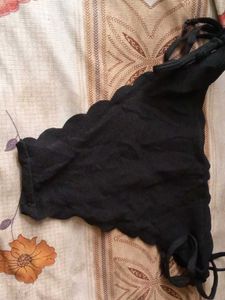 Black Scalloped Briefs
