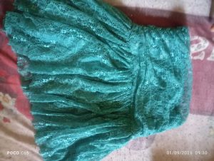 Green Lace Lehenga Skirt