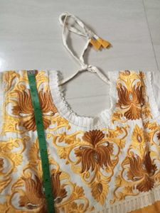 Yellow Embroidered Kurti