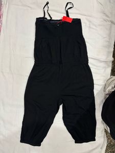 Black Smocked Jumpsuit