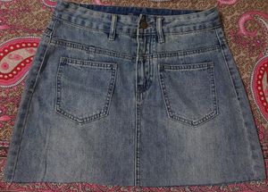 Denim Mini Skirt From Savana