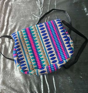 combo Boho Woven sling Bag with bangle