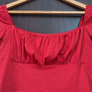 Red Smocked Top