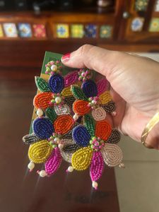 One Time Worn Beautiful Beaded Handmade Earrings