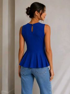 Vibrant Blue Peplum Top