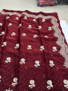 Elegant Maroon Saree