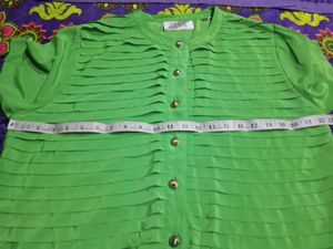 Green Button-Down Top