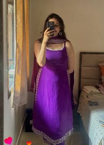 Elegant Purple Kurta Set with Intricate Embroidery
