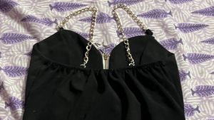 Black Chain Strap Mini Dress