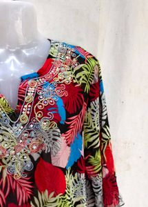 Vibrant Tropical Print Tunic