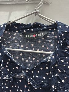Polka Dot Ruffle Top