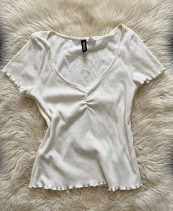 Ribbed V-Neck Top