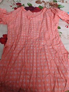 Charming Peach &amp; Blue Kurta Set