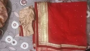 Red lehanga with Gold Embellishments