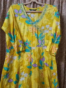 Beautiful Yellow Floral Kurta set