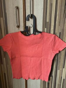 Cute Coral Cropped Top
