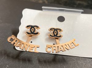 CHANEL ROSEGOLD TWO IN ONE EAARINGS ANTITARNISH