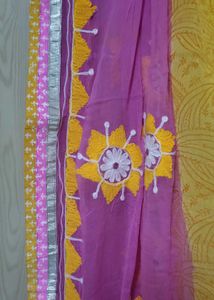 Pink Yellow Duppata Never Used
