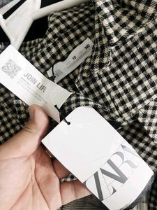 Zara Gingham Shirt Dress