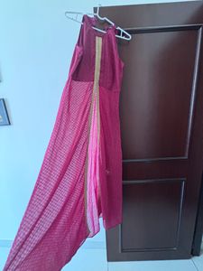 Long A-Line Sheer Party Wear Pink 🩷 Kurta
