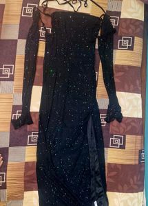 Sparkling Black Maxi Party Dress