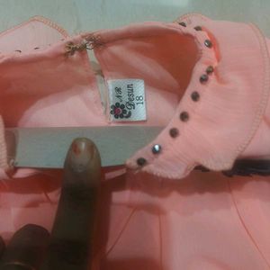 Cute Peach Top &amp; Black Shorts Set