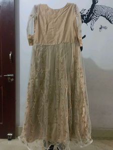 Elegant Gold Embellished Anarkali