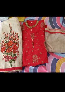Beautiful Red Embroidered Kurta