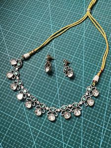 Elegant Kundan Necklace & Earring Set