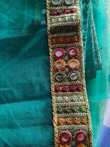 Beautiful Ombre Saree with Mirror Work Border