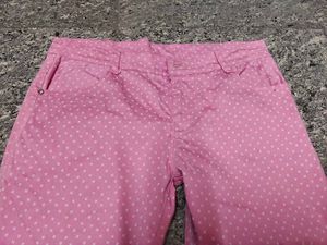Pink Polka Dot Skinny Fit Pants