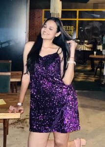 Sparkling Purple Sequin Dress