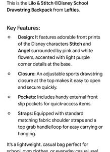 CUTE Disney Stitch &amp; Angel Backpack
