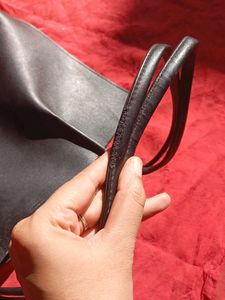 miniso Classic Black  Leather Tote