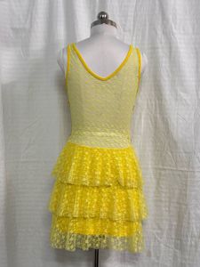 Yellow Tiered Cocktail Mini Dress