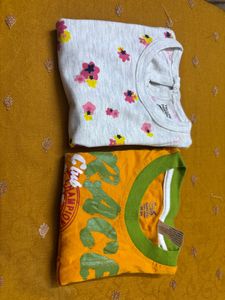 Cute Floral &amp; Race Car T-Shirts Set