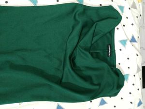Elegant Green Cowl Neck Dress