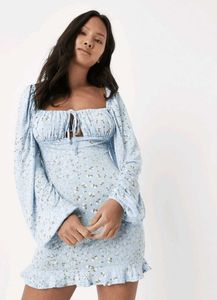 Light Blue Floral Mini Dress