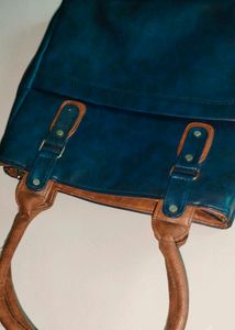 Blue imported Leather handbagBag