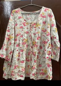 Floral Print Kurta Top