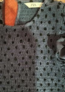 Cute Polka Dot Smocked Crop Top