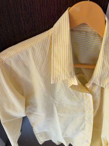 Yellow Striped Collared Shirt