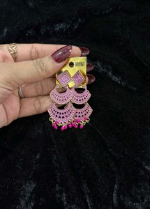 Beautiful Pink Jhumka Earrings