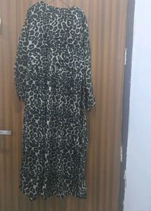 Chic Leopard Print Long Kurta
