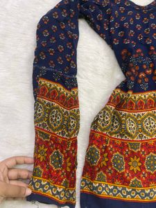 Blue Printed Short Kurti &amp; pant