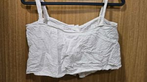 White Sleeveless Crop Top