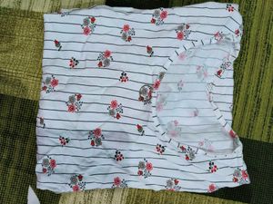 White Floral Print Kurti